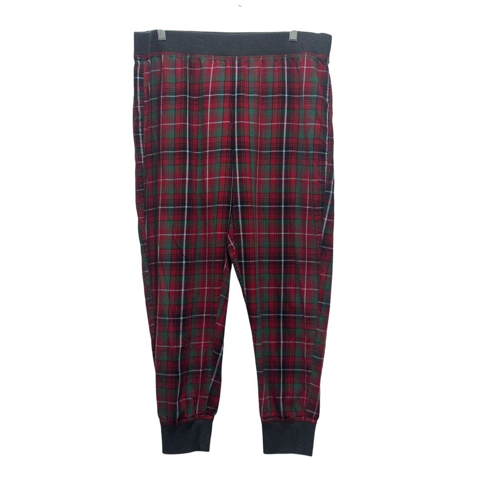 VICTORIA'S SECRET Plaid Holiday Pull On Lounge / PJ Bottoms LARGE Comfy Cozy